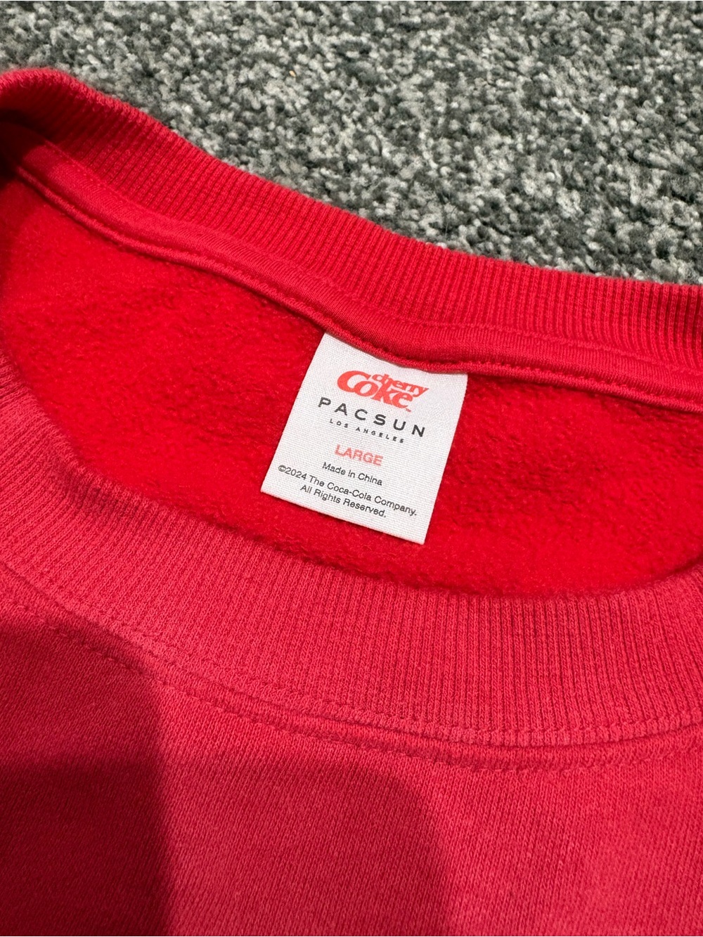 PacSun Red Crewneck Sweatshirt with Logo Tag - Picture 2 of 2